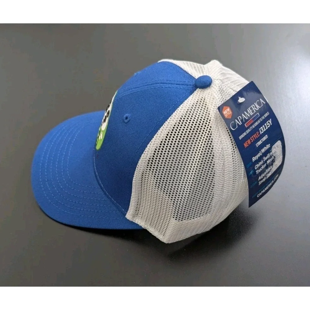 PBS KIDS Baseball Hat Cap Blue/White‎ Mesh Back Trucker TV Logo Adult Sz NEW NWT